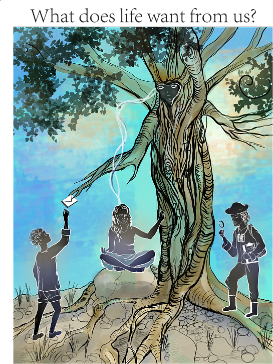 What Does Life Want From Us By Sofia Jain-schlaepfer - Cartoon (569x737), Png Download