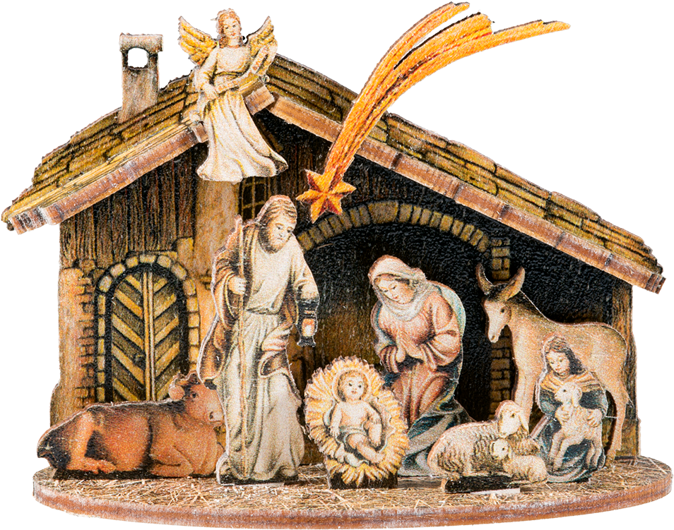 Self Assembly Crib "christmas Eve" - Creche De Noel Png (1000x1000), Png Download