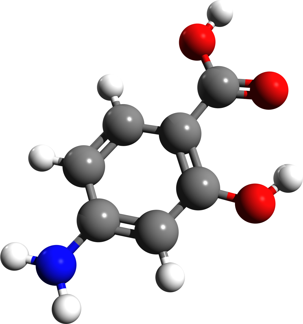 4-aminosalicylic Acid 3d Structure - Structure (1047x1120), Png Download