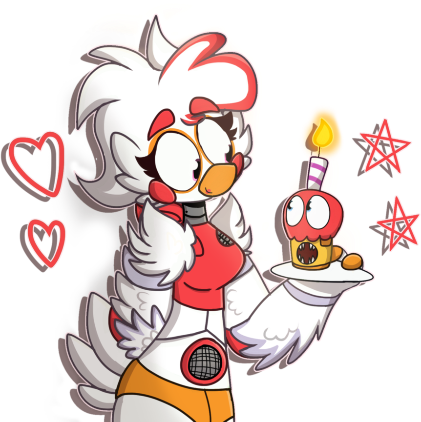 Funtime Chica [fnaf] By Pegasusvixen7950 - Rockstar Foxy X Funtime Chica (925x864), Png Download