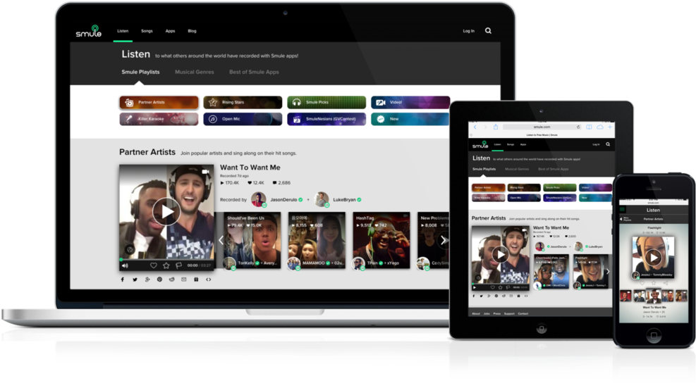 Www - Smule - Com/listen - Website (1000x557), Png Download