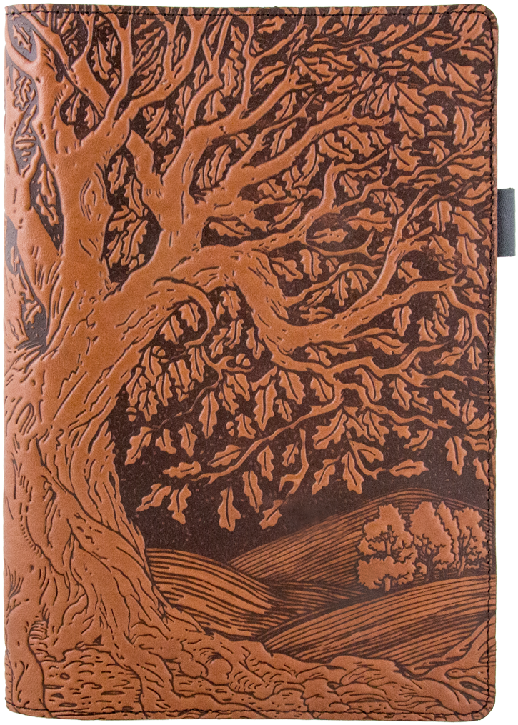 Leather Portfolio, Padfolio, Notebook, Small - Oberon Organizer Design Tree Of Life With Zipper Around (800x1143), Png Download