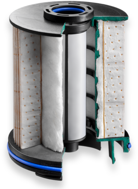 Separation Of Water - Diesel Fuel Filter Cross Section (1230x692), Png Download