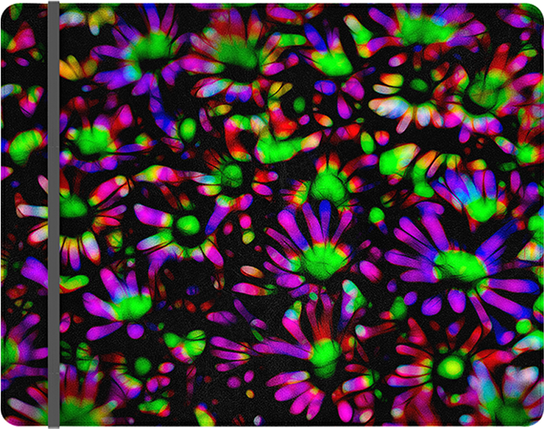 Notepad Folio Wallet With Glowing Floral Pattern - Floral Design (1000x1000), Png Download