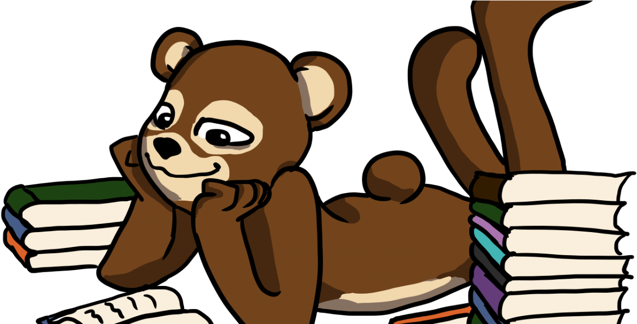 Baker Bear Reading - Cartoon (1500x630), Png Download