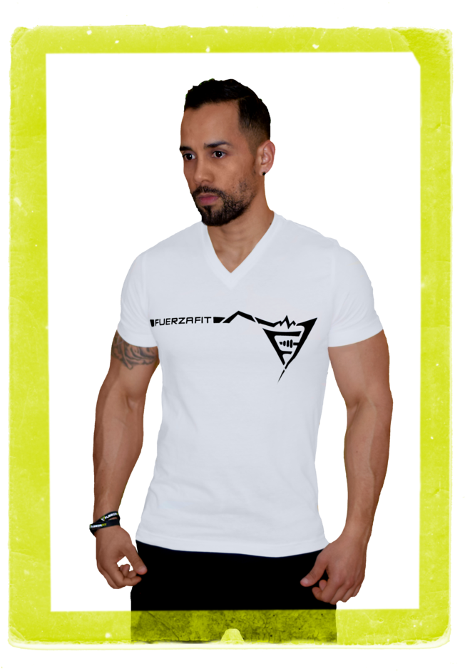 Banda V-neck White - Man (683x1024), Png Download