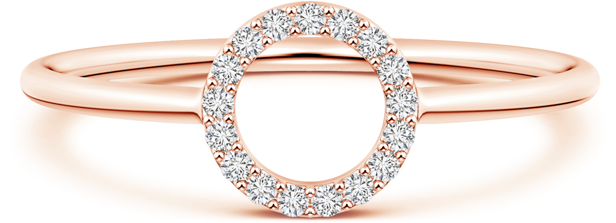 Round Lab Grown Diamond Open Circle Ring - Engagement Ring (1500x1500), Png Download