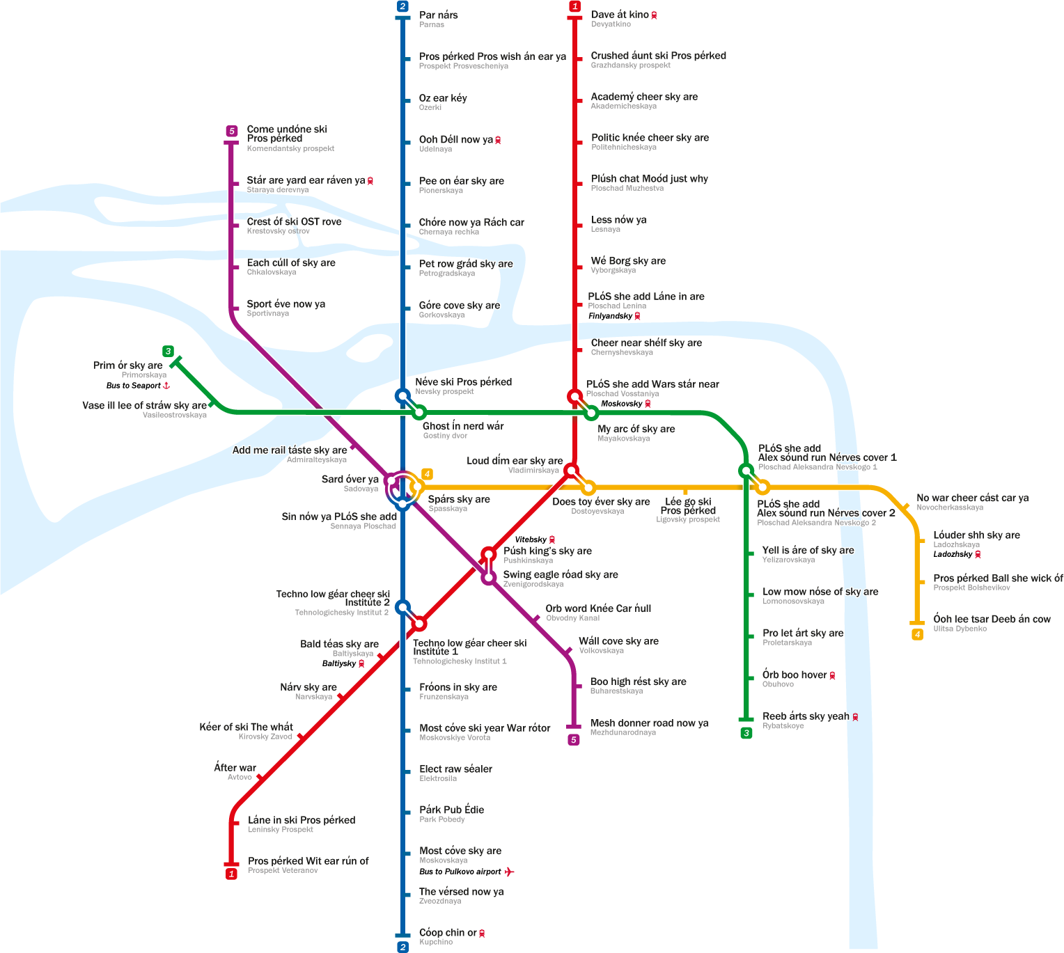 Alternative Metro Maps - Saint Petersburg Metro Map English (1528x1369), Png Download