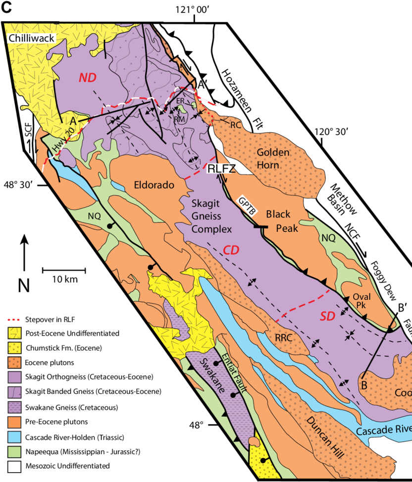 Simplified Map Showing Axial Traces Of Map-scale - Map (850x977), Png Download
