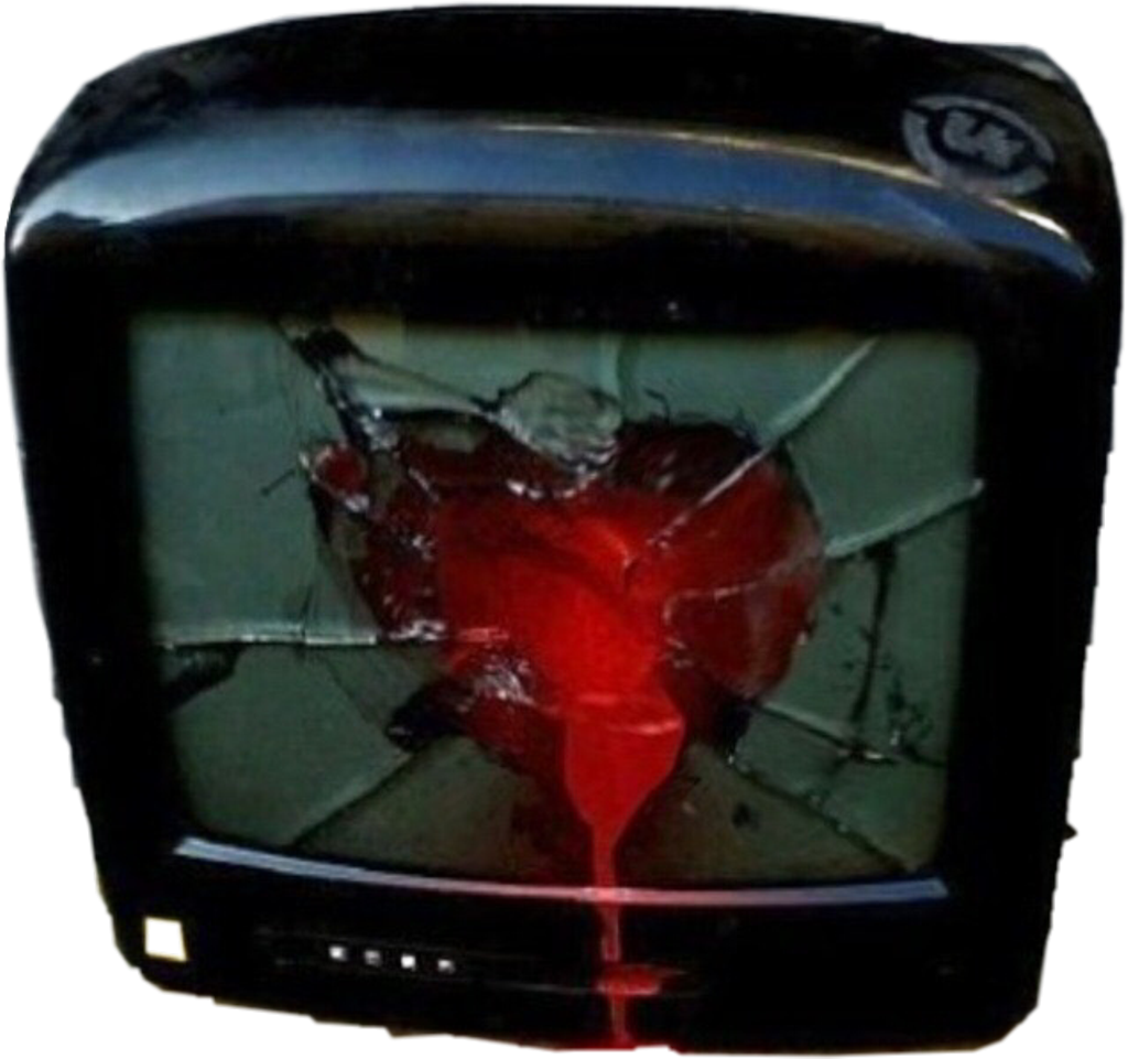Heart Tv Screen Blood Bloody Aesthetic Art Brokenheart - Aesthetics (1024x961), Png Download