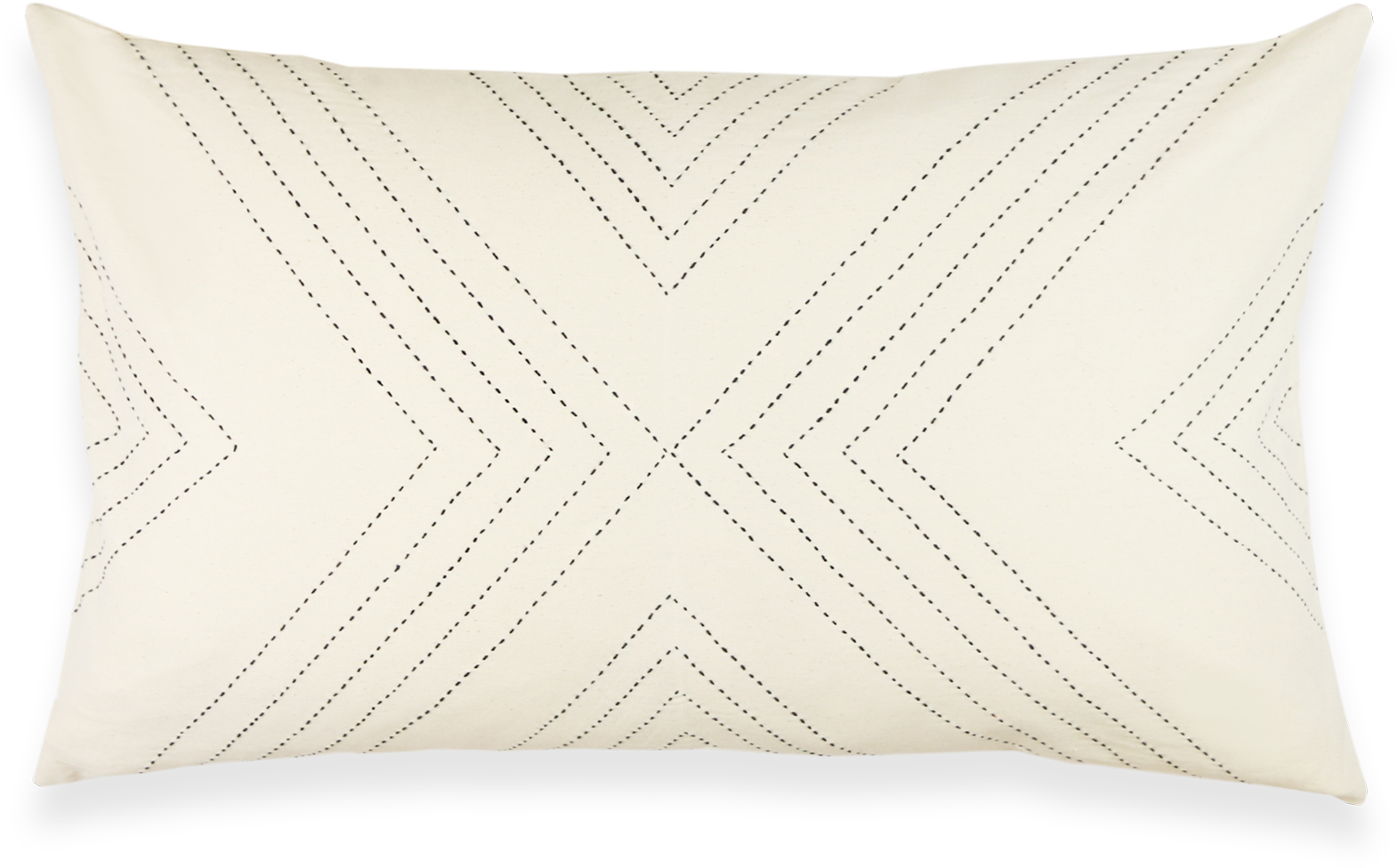 Bone Organic Cotton Geometric Stitch Lumbar Pillow - Cushion (1918x1918), Png Download
