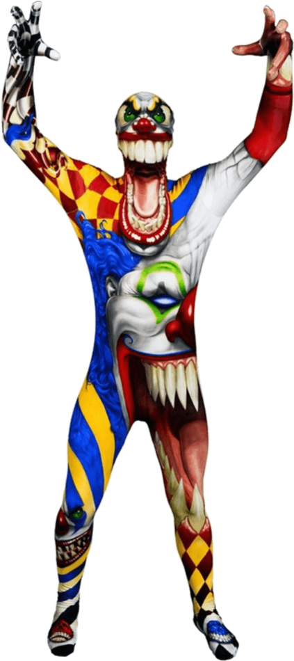 Sc 1 St Jokers Masquerade - Halloween Costumes Morphsuit (599x949), Png Download