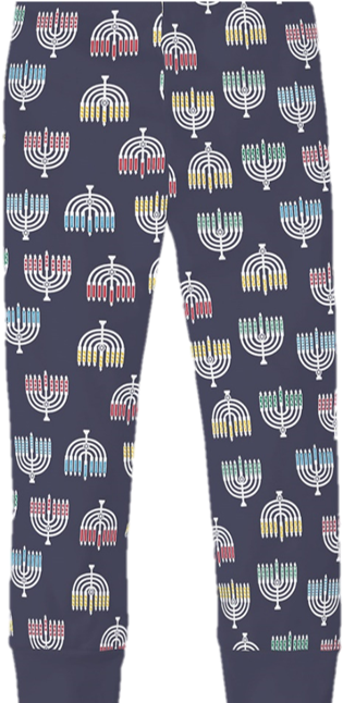 Hanukkah Pajamas Glow In The Dark Pants By Chosen Threads - Leggings (649x653), Png Download