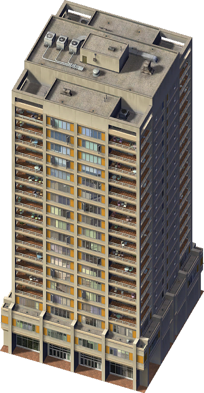 Tri-tip Towers - Walkup Tower Simcity 4 (402x773), Png Download