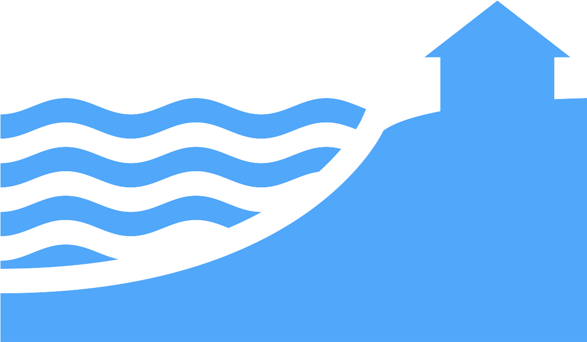 Ocean And Coastal Hazards - Coastal Flood Icon (1200x1200), Png Download