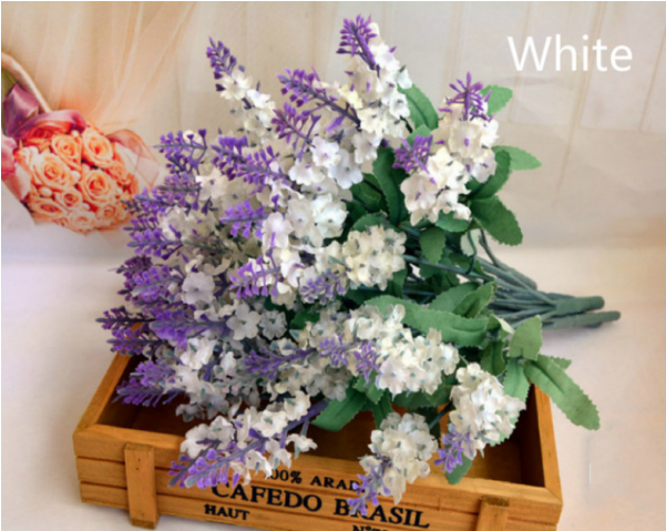 10 Heads Artificial Lavender Silk Flower Bouquet Wedding - Ramos De Flores De Lavanda (600x600), Png Download