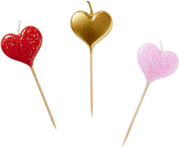 Set Of 6 Heart Shaped Cake Candles By Rice Dk - Heart (1000x1000), Png Download
