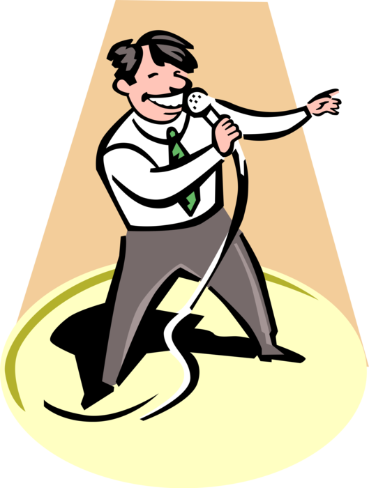 Vector Illustration Of Businessman Karaoke Singer With - Sänger Clipart (529x700), Png Download