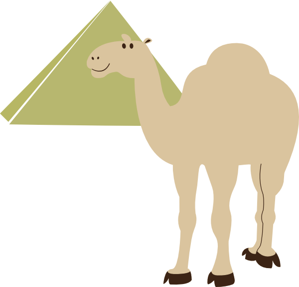 Camel In Pyramids Vector (600x577), Png Download