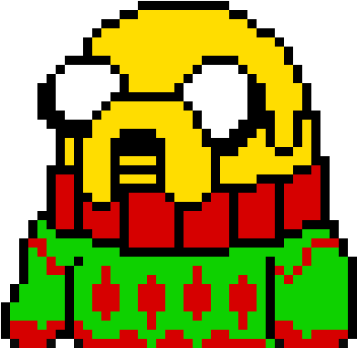 Christmas Jake - Pixel Art Sans Ink (700x480), Png Download