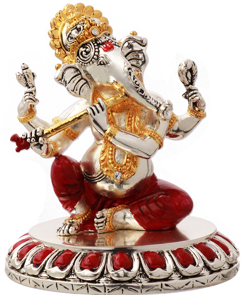 Ganpati With Flute - Statue (821x1000), Png Download