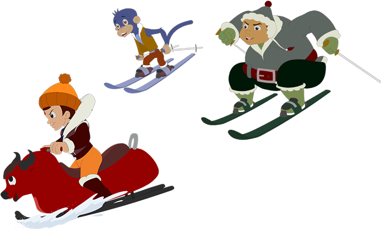 9 Best Chhota Bheem Himalayan Adventure - Skier Turns (780x500), Png Download