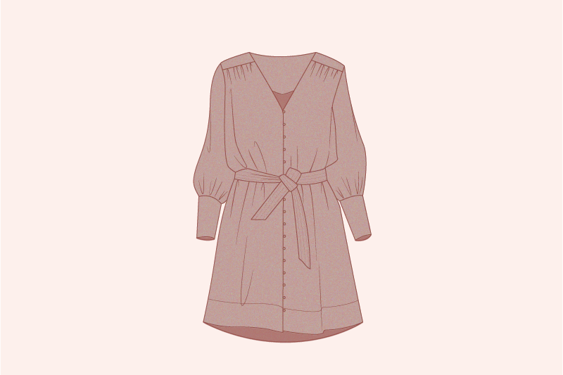 The Reina Shirt In Dress - Trench Coat (800x533), Png Download