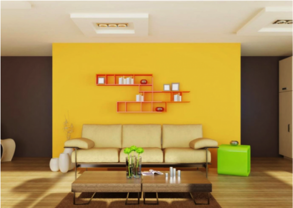 Yellow Room Accent Wall (848x424), Png Download