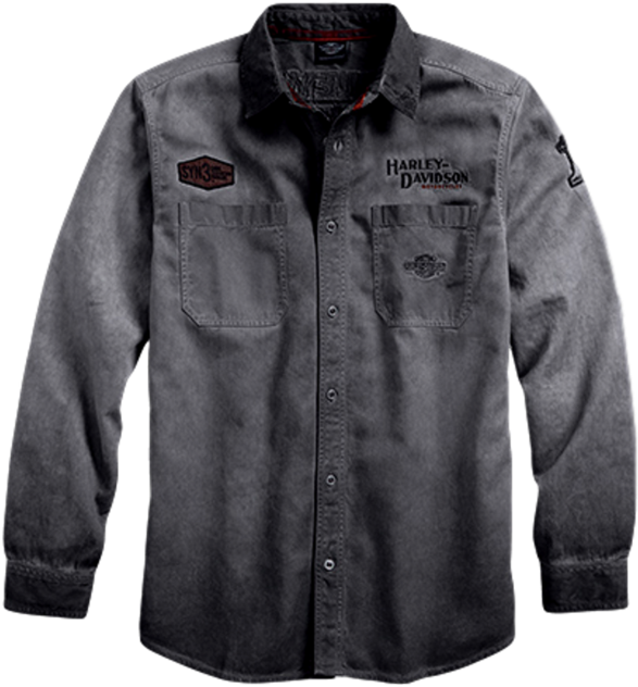 Men's Iron Block Long Sleeve Shirt - Harley Long Sleeve Shirt (690x690), Png Download