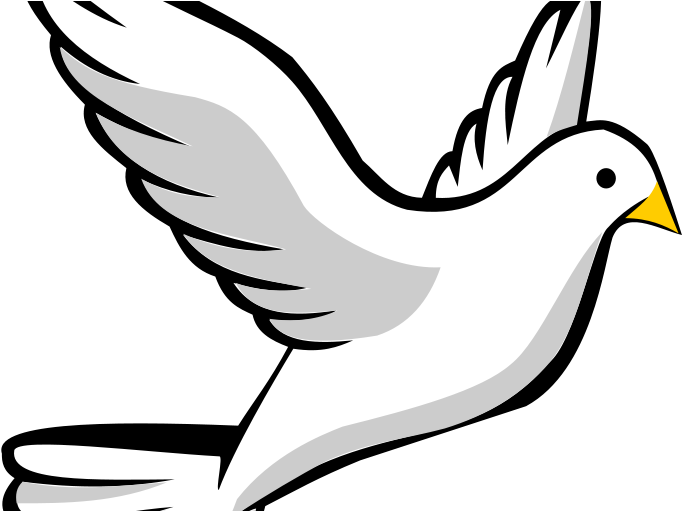 Flying Bird Clipart Dove - Simple Bird Drawing Flying (800x510), Png Download