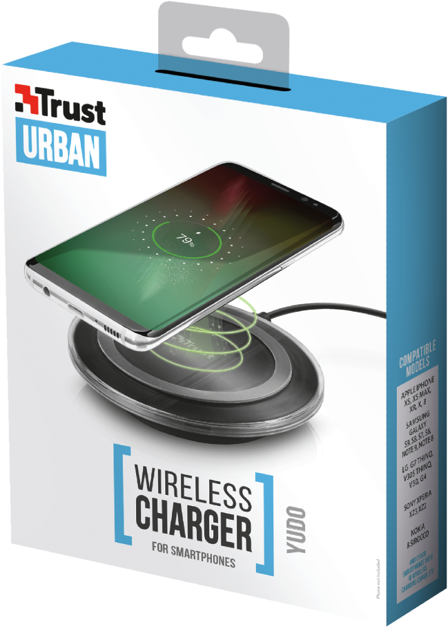 Yudo Wireless Charger For Smartphones - Trust Wireless Charger (856x1000), Png Download