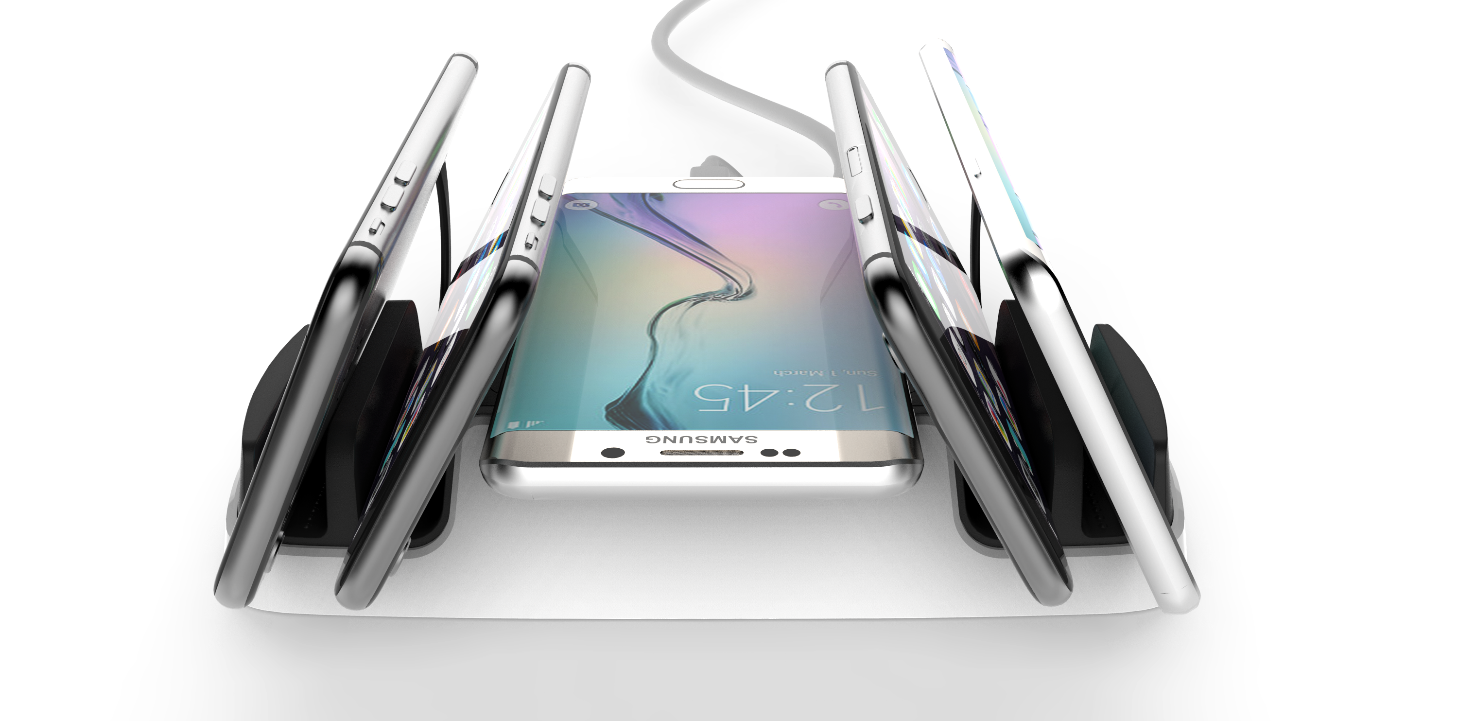 Http - //en - Huntkey - Com/wp Charging Station Huntkey - Mobile Phone (3000x1483), Png Download