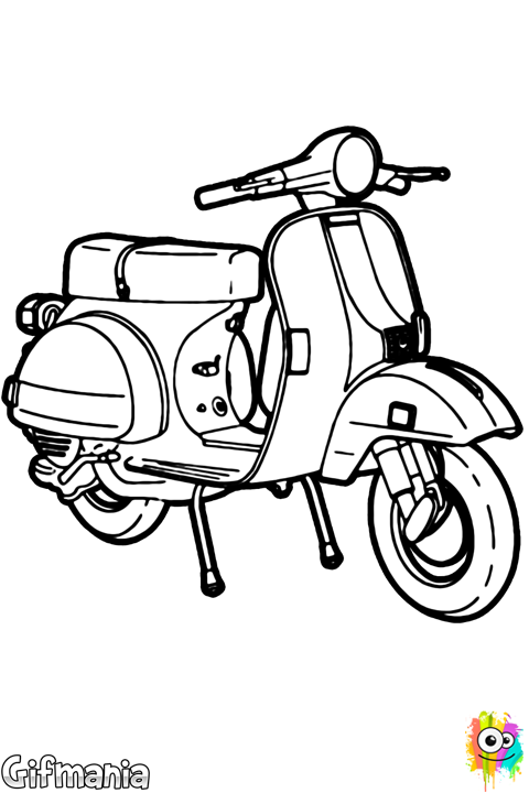Png Library Coloriage - Px 150 Vespa Px Vector (480x720), Png Download