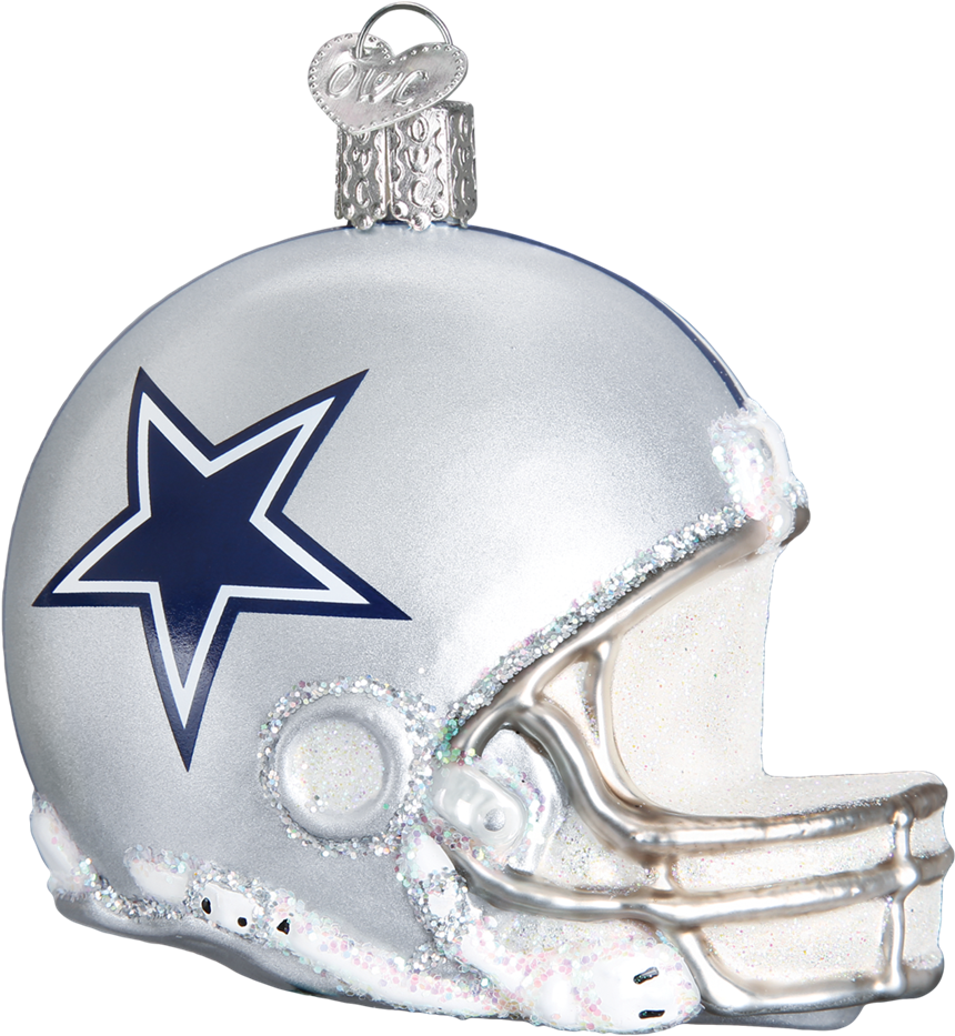 Dallas Cowboys Glass Helmet Ornament (950x950), Png Download