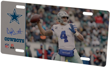 Dallas Cowboys Helmet Frame & Dak Prescott Metal Photo - Dallas Cowboys (480x360), Png Download