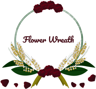 Beautiful Red Rose Floral Wreath, Save The Date, Greeting - Flower (360x360), Png Download