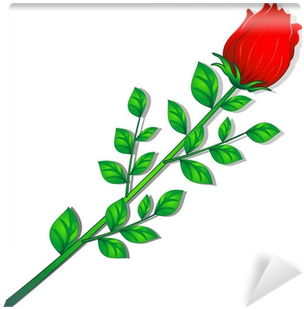 Rosa Rossa Fiore Chiuso Red Rose Vector Wall Mural - Euclidean Vector (400x400), Png Download