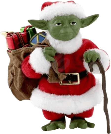 Star Wars Fabriche Santa Yoda Statue - Star Wars Yoda Santa Claus Png (555x555), Png Download