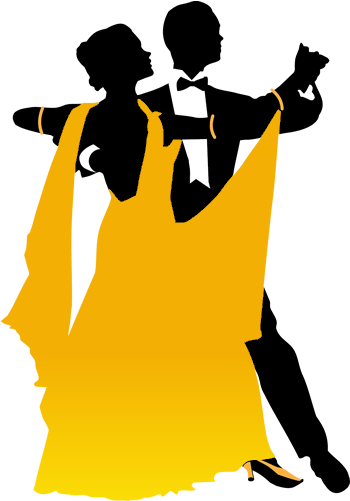 Dancing Clipart Social Dance - Silhouette Of Ballroom Dancing Free (459x500), Png Download