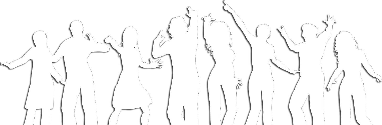 Prices From - White Silhouette Of People Png (1600x525), Png Download