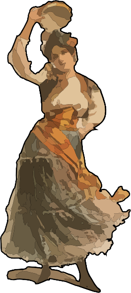 How To Set Use Lady Dancing With Tambourine Clipart (264x588), Png Download