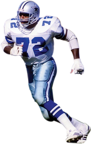 Former Defensive End For The Dallas Cowboys - Too Tall Jones Signed Picture - Ed 8x10 Jsa (330x493), Png Download