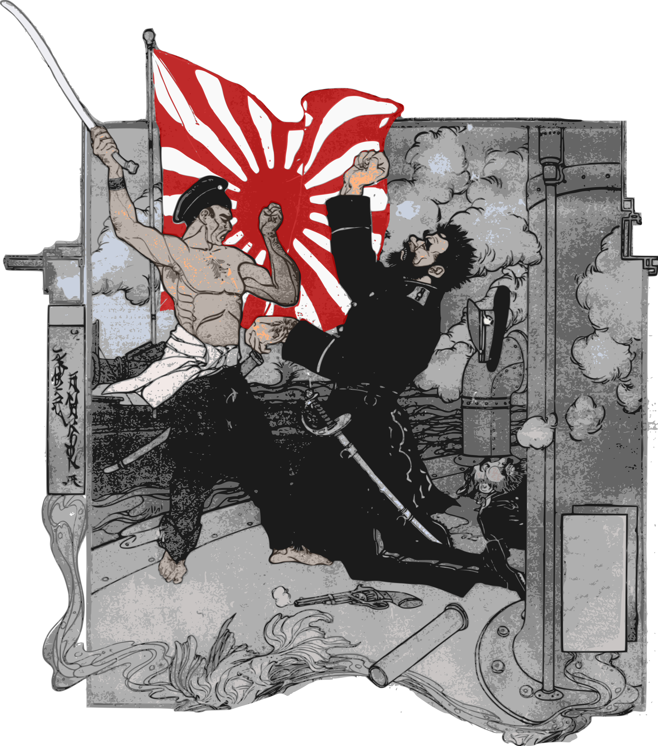 Big Image - Russo Japanese War Illustration (2115x2400), Png Download