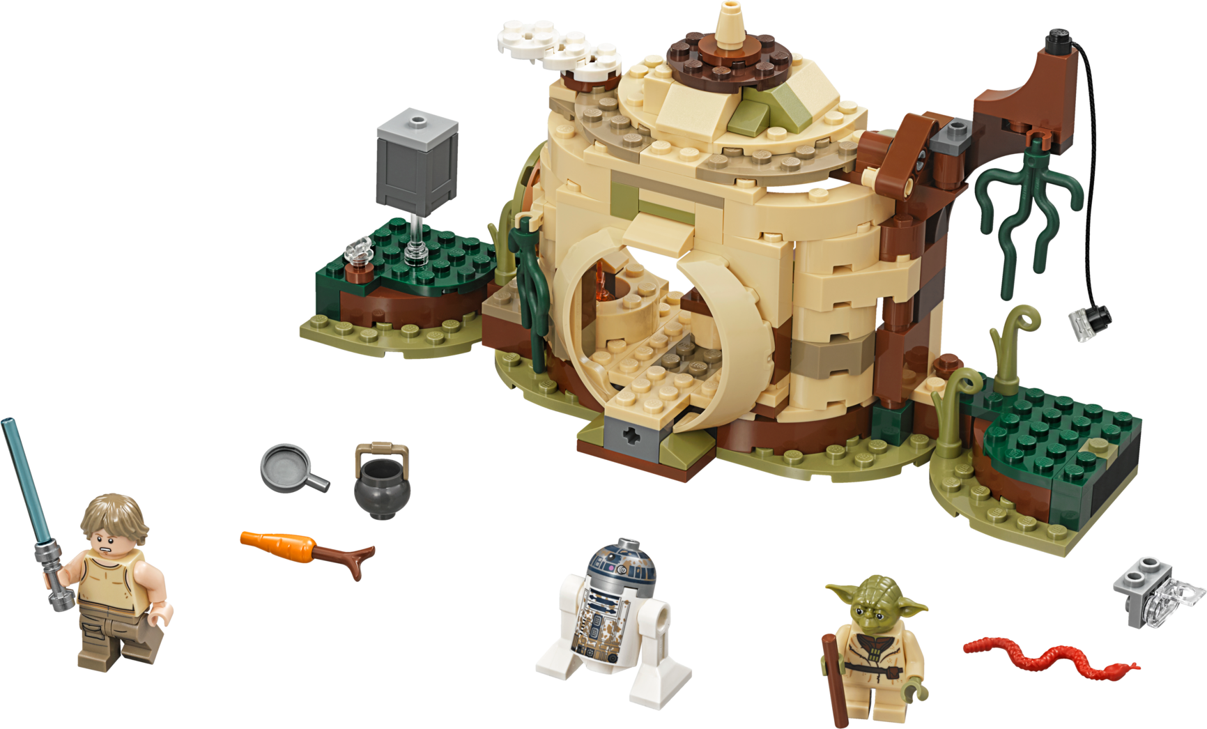 Star Wars 75208 Yoda& - Yoda's Hut Lego 75208 (1732x1046), Png Download