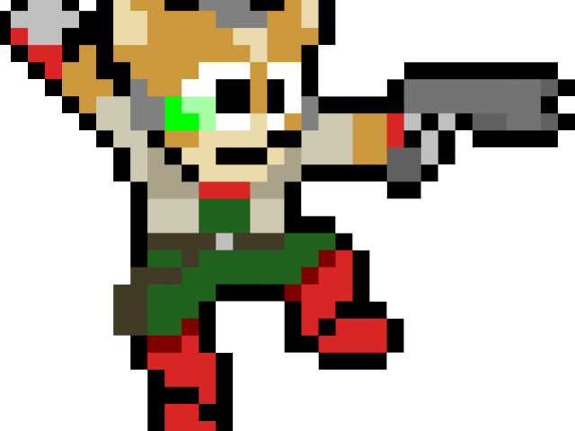 Star Fox Png Transparent Images - 8 Bit Mega Man Sprite (640x480), Png Download
