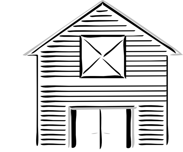 Small - Barn Outline (600x498), Png Download