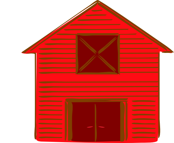 Barn Clipart - Red Shed Cartoon (600x492), Png Download
