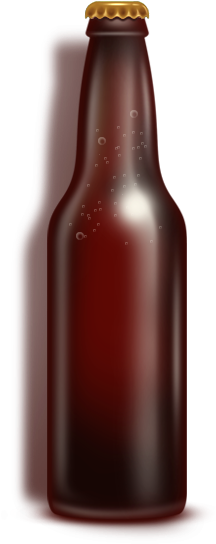 Brown Bottle Goldcap Praline - Glass Bottle (215x560), Png Download