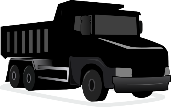 How To Set Use Black Gray Dump Truck Clipart (600x374), Png Download