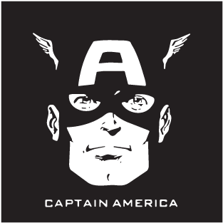 Captain America Arts Logo Vector - Captain America Face Silhouette (400x400), Png Download